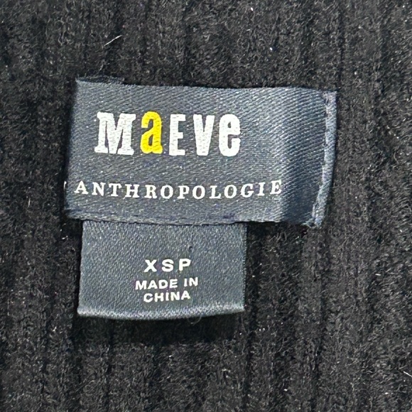 Maeve by Anthropologie Black and White Striped Sleeve sweater Top XSP - Picture 3 of 10